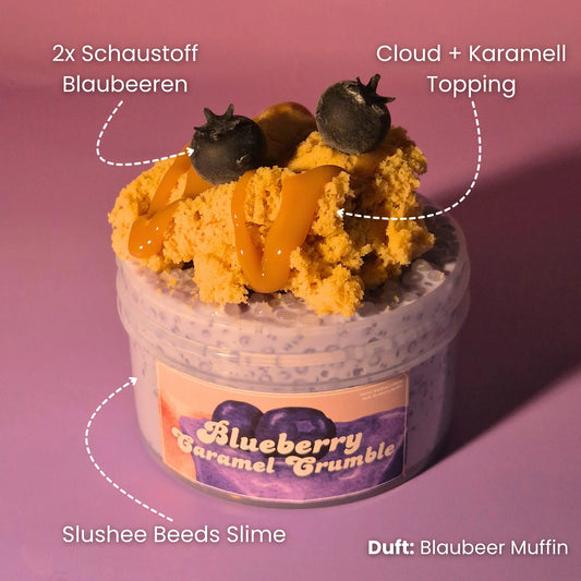 Blueberry Caramel Crumble - Slushee + Cloud Slime Strawberry Slime