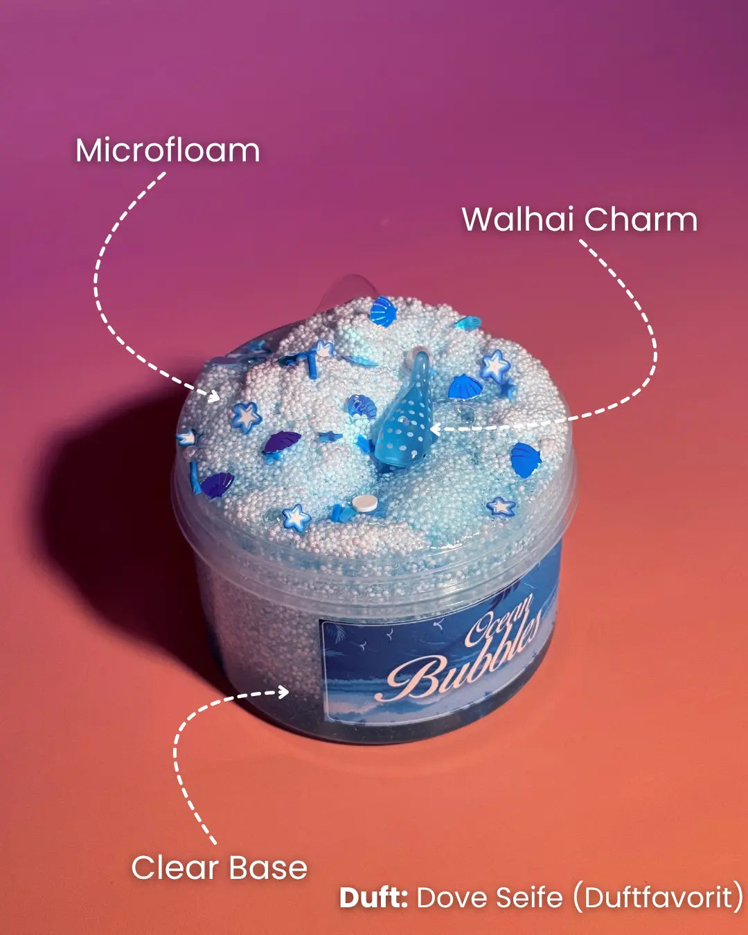 Ocean Bubbles - Clear Microfloam Slime Strawberry Slime