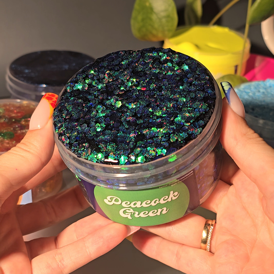 Peacock Green - Sequin Crunchbomb Slime