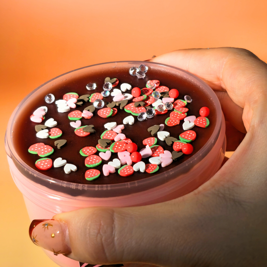 Glazed Strawberries - Wood Glue Thick & Glossy x Wax Cracking Slime