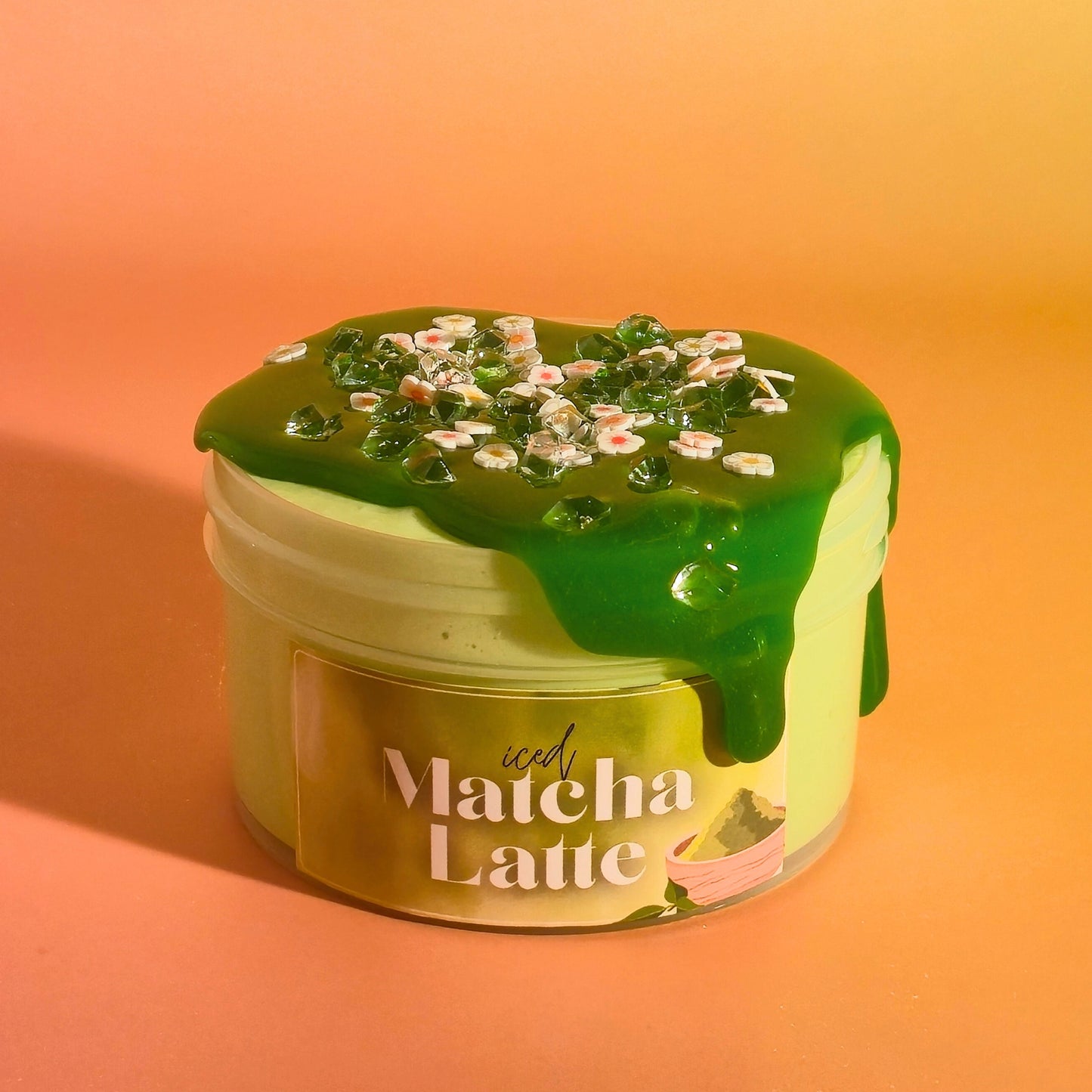Iced Matcha Latte - Whip + Clear Slime