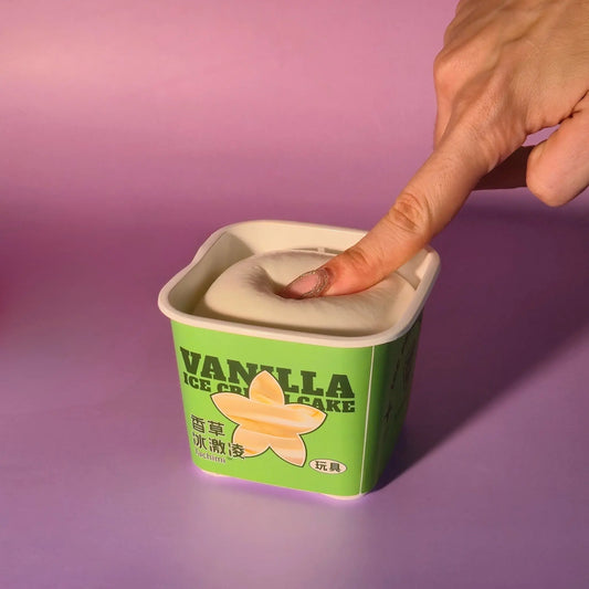 Vanilla Ice Cream Cake - Squishy Strawberry Slime
