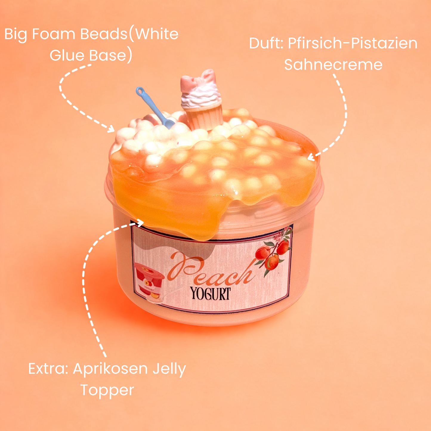 Peach Yogurt - Floam Slime + Jelly Topping
