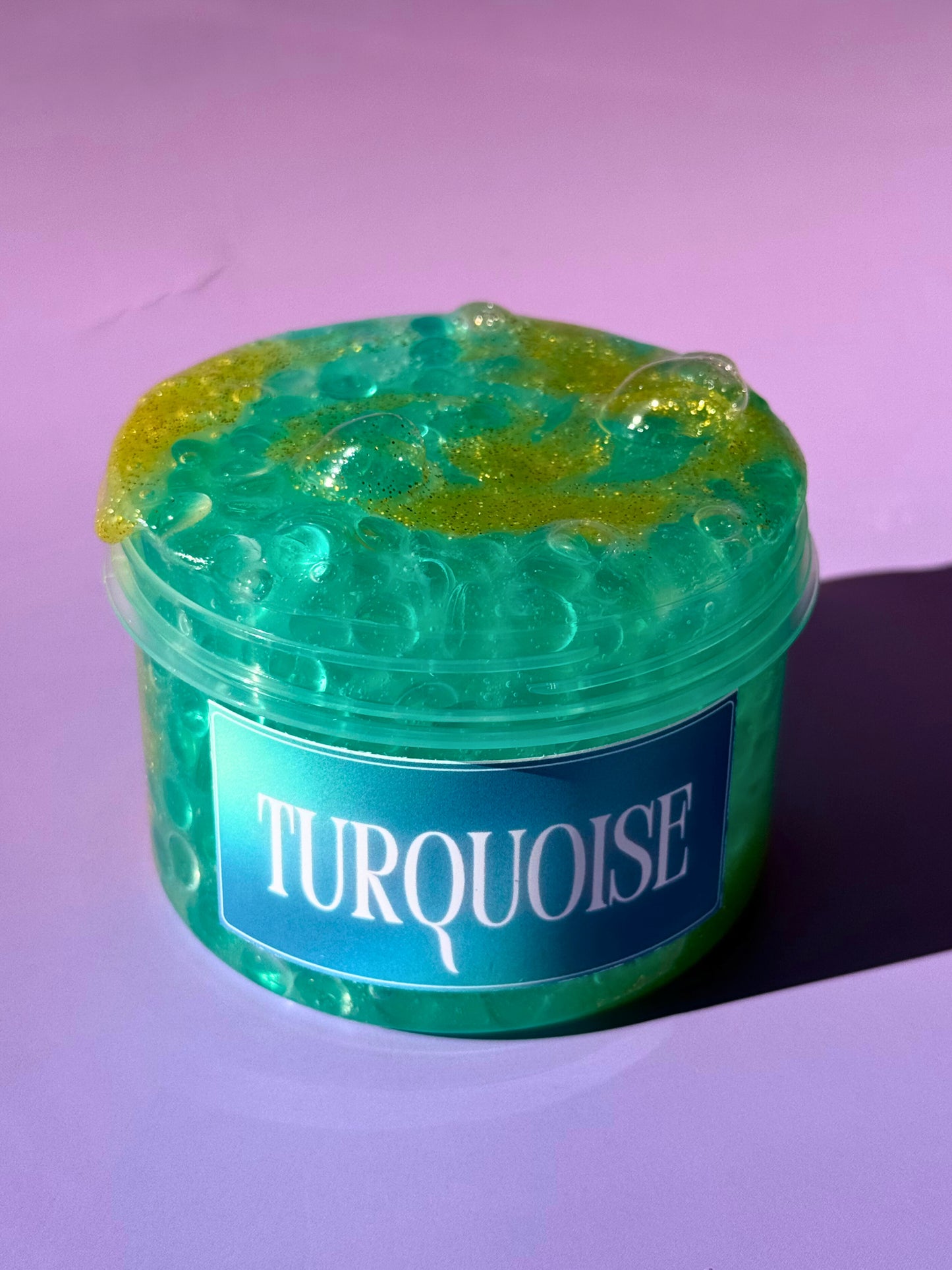 Turquoise - Fishbowl Beads Slime - Clear Slime mit Kunststoff Perlen