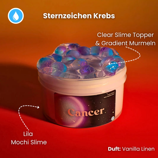 Cancer (Sternzeichen Krebs) - Mochi Slime + Gradient Murmeln Strawberry Slime