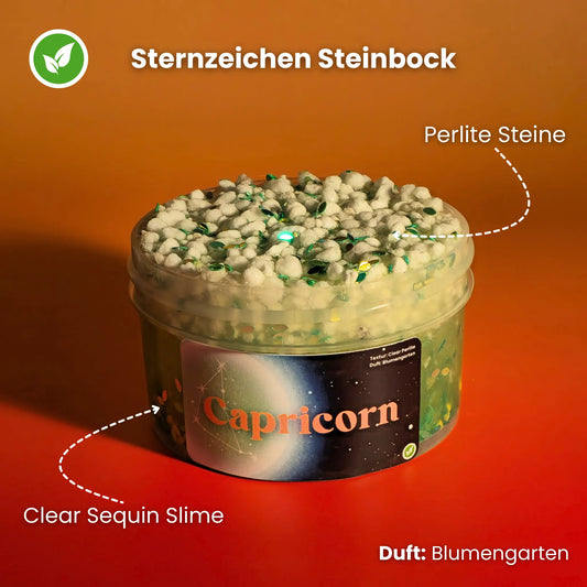 Capricorn (Sternzeichen Steinbock) - Clear Perlite + Sequin Slime Strawberry Slime