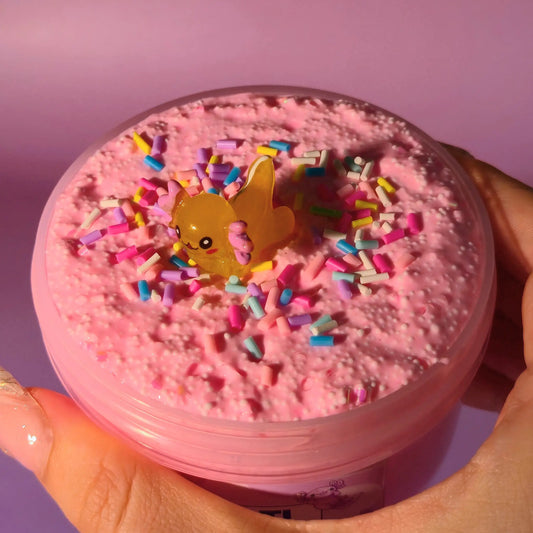 Axolotl Crunch - Microfloam x Bingsu Slime Strawberry Slime