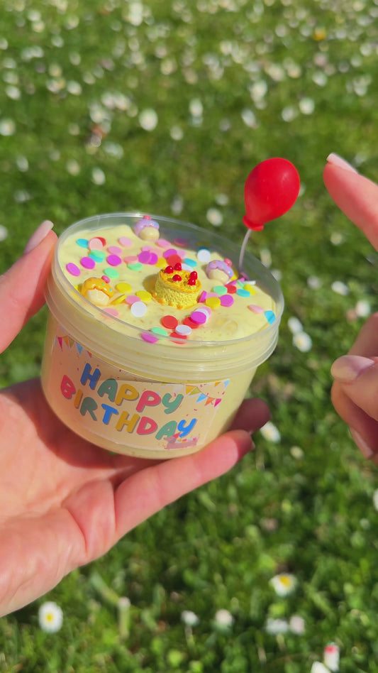 Happy Birthday - White Glue Slushee Slime