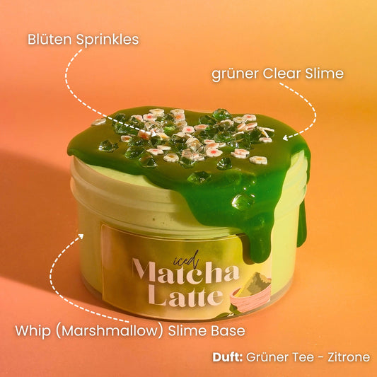 Iced Matcha Latte - Whip + Clear Slime