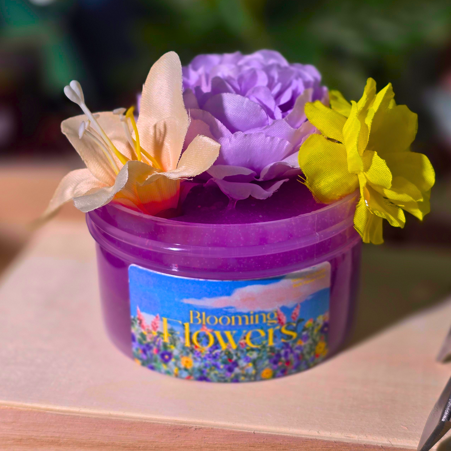 Blooming Flowers - Mini Beads Clear Slime