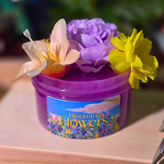 Blooming Flowers - Mini Beads Clear Slime