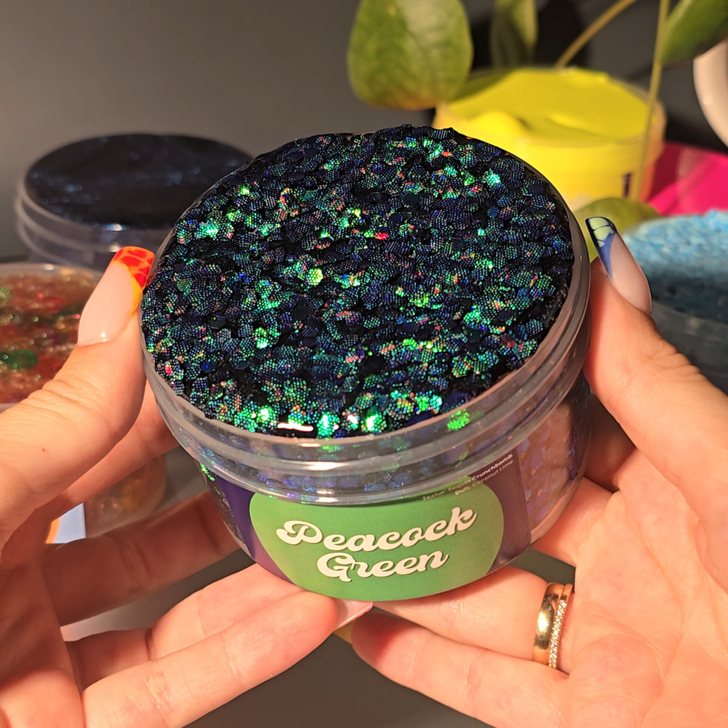 Peacock Green - Sequin Crunchbomb Slime