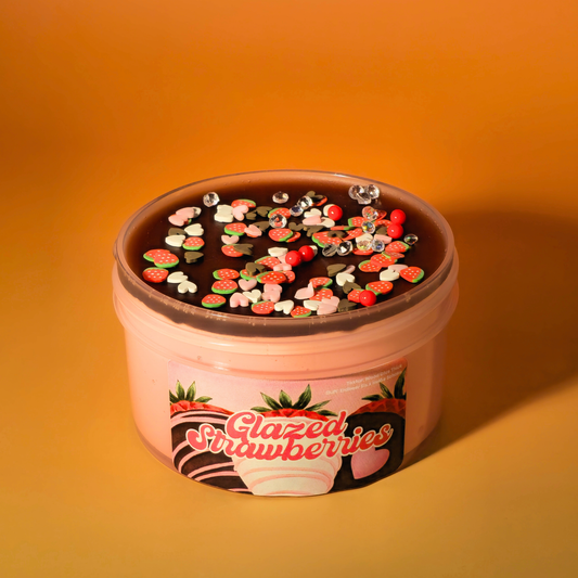 Glazed Strawberries - Wood Glue Thick & Glossy x Wax Cracking Slime