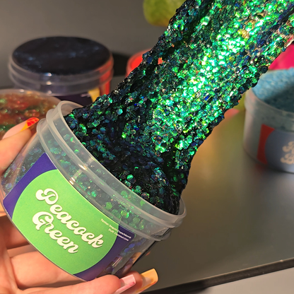 Peacock Green - Sequin Crunchbomb Slime