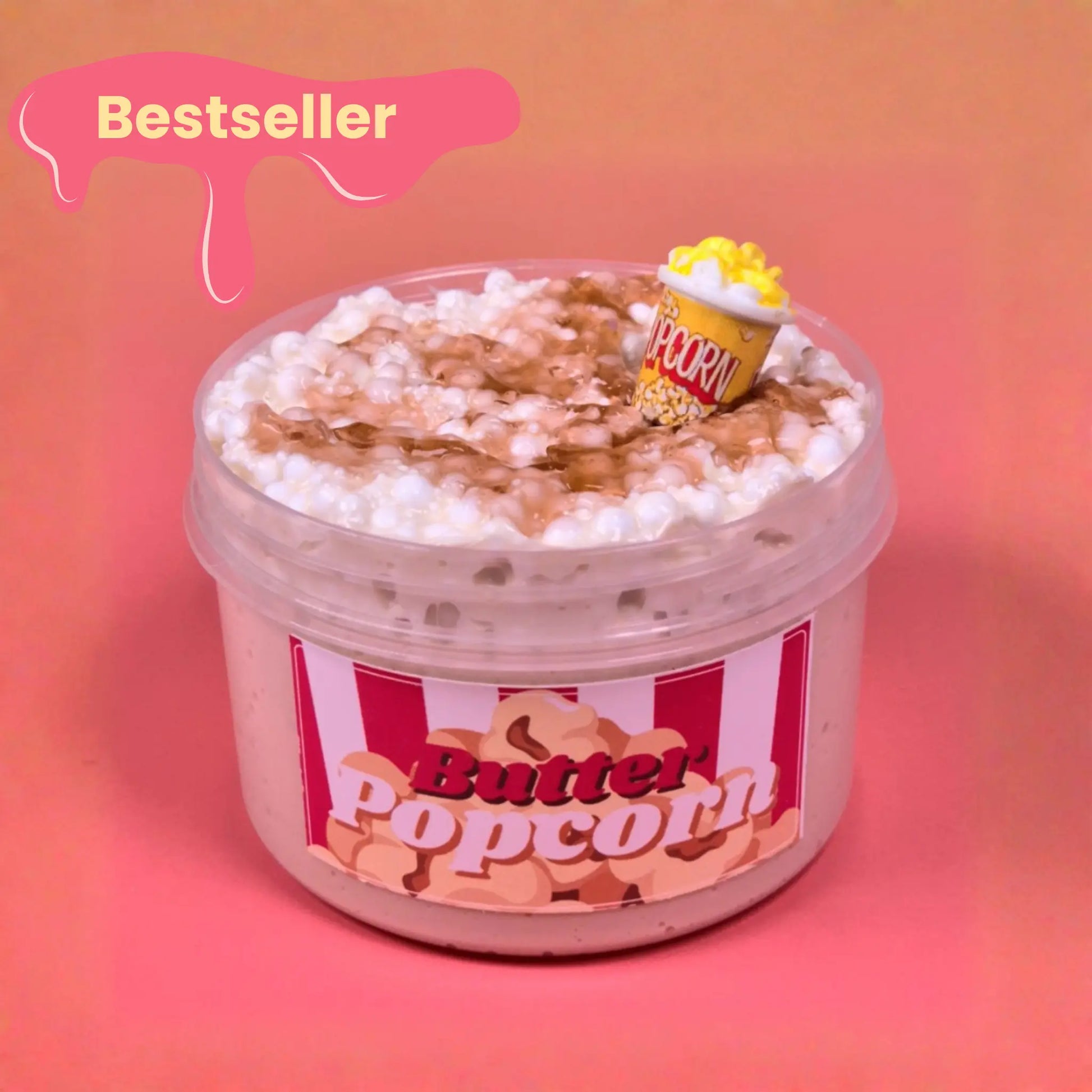 Buttered Popcorn - White Glue Floam + Microfloam Slime Strawberry Slime