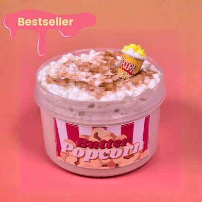 Buttered Popcorn - White Glue Floam + Microfloam Slime Strawberry Slime