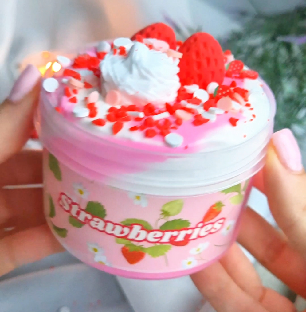 Strawberries 🍰 Mini DIY Butter Slime