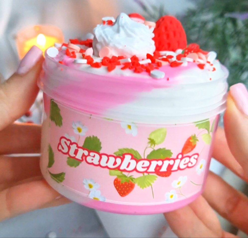 Strawberries 🍰 Mini DIY Butter Slime