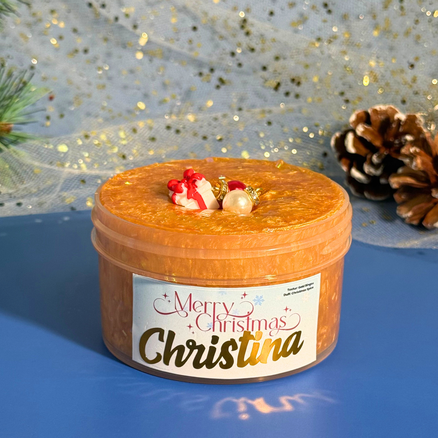 Merry Christmas - Gold Bingsu Slime (personalisierbar)