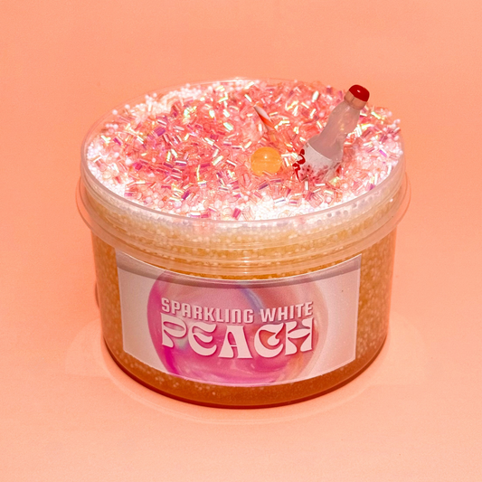 Sparkling White Peach - Clear Microfloam Slime
