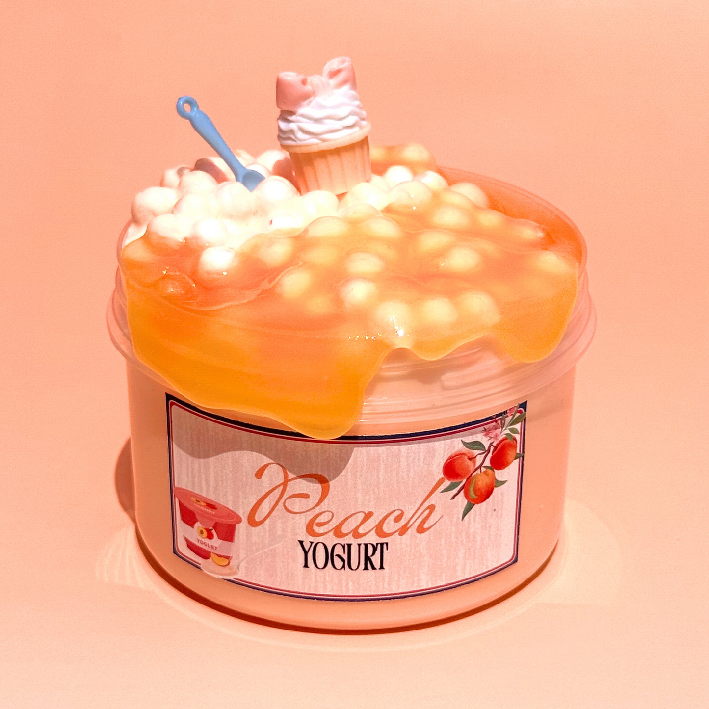 Peach Yogurt - Floam Slime + Jelly Topping