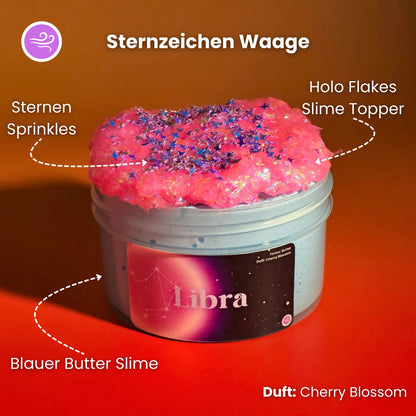 Libra (Sternzeichen Waage) - Butter Slime + Holo Flakes Slime Topper