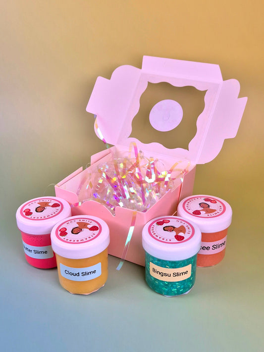 TESTER MINI BOX -  4er Slime Box zum Testen in einer Geschenkbox